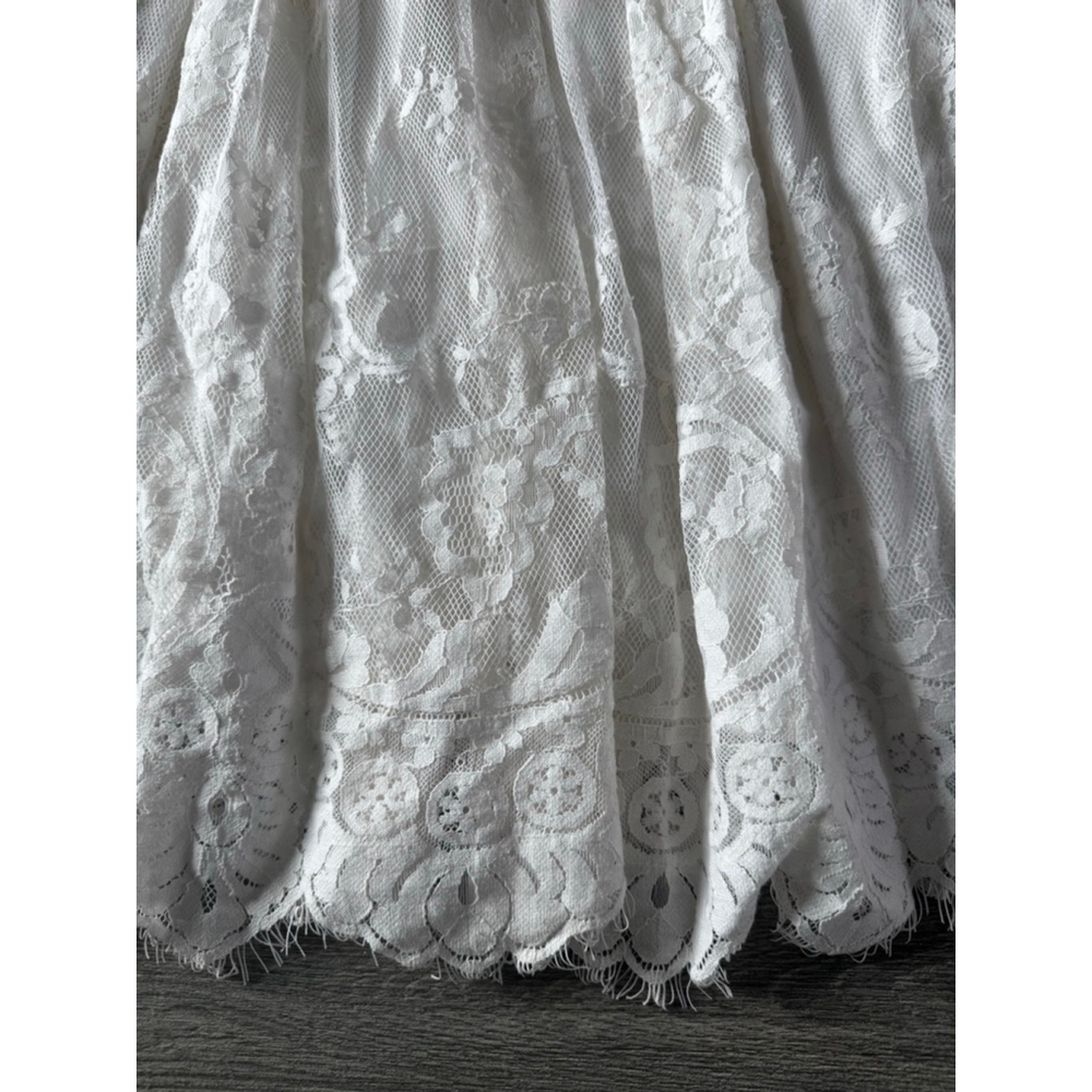 Boho Lace Hi Low Maxi Dress Ivory Cottagecore Romantic Festival EUC No Tags - Picture 7 of 11